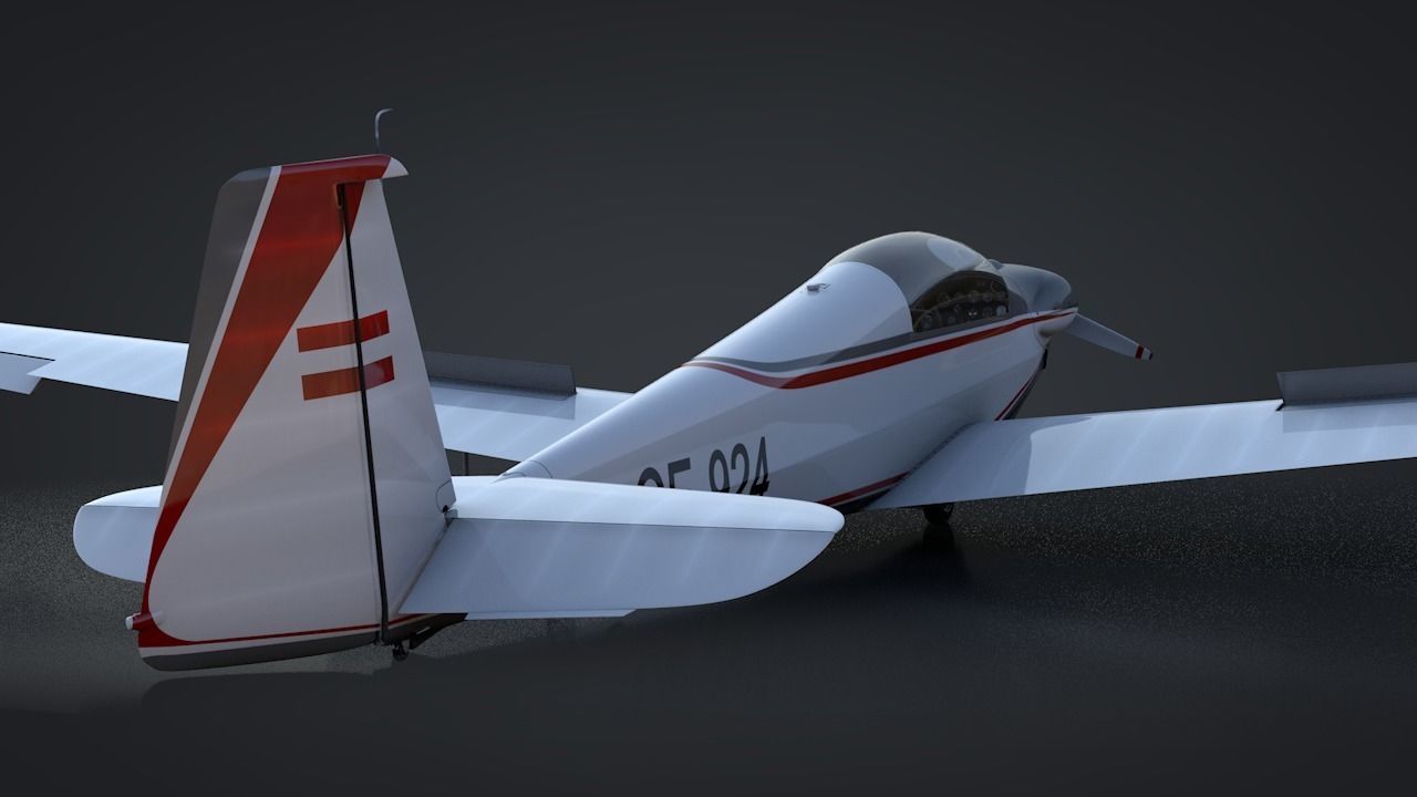 Falke SF-28 Rigged C4D Low Poly Low-poly 3D model_6