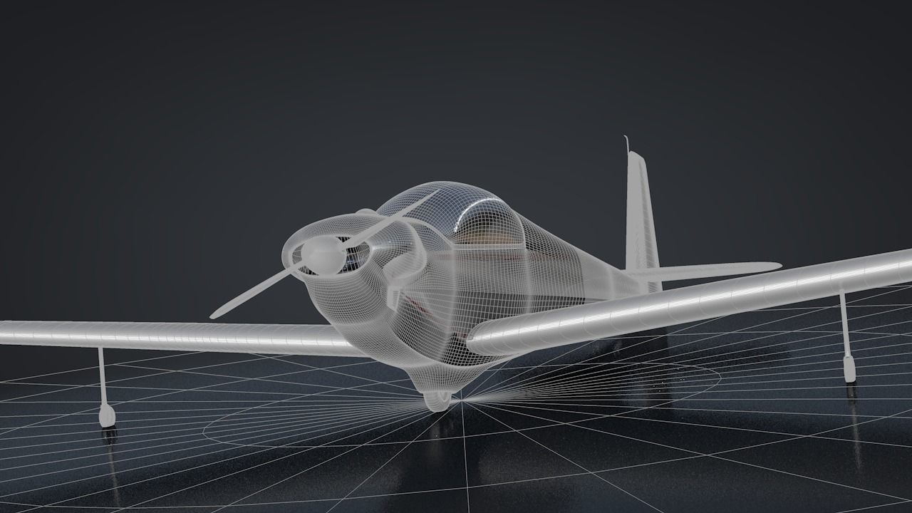 Falke SF-28 Rigged C4D Low Poly Low-poly 3D model_40