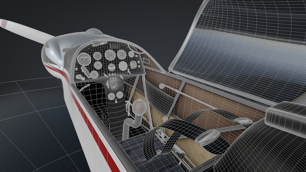 Falke SF-28 Rigged C4D Low Poly Low-poly 3D model_29