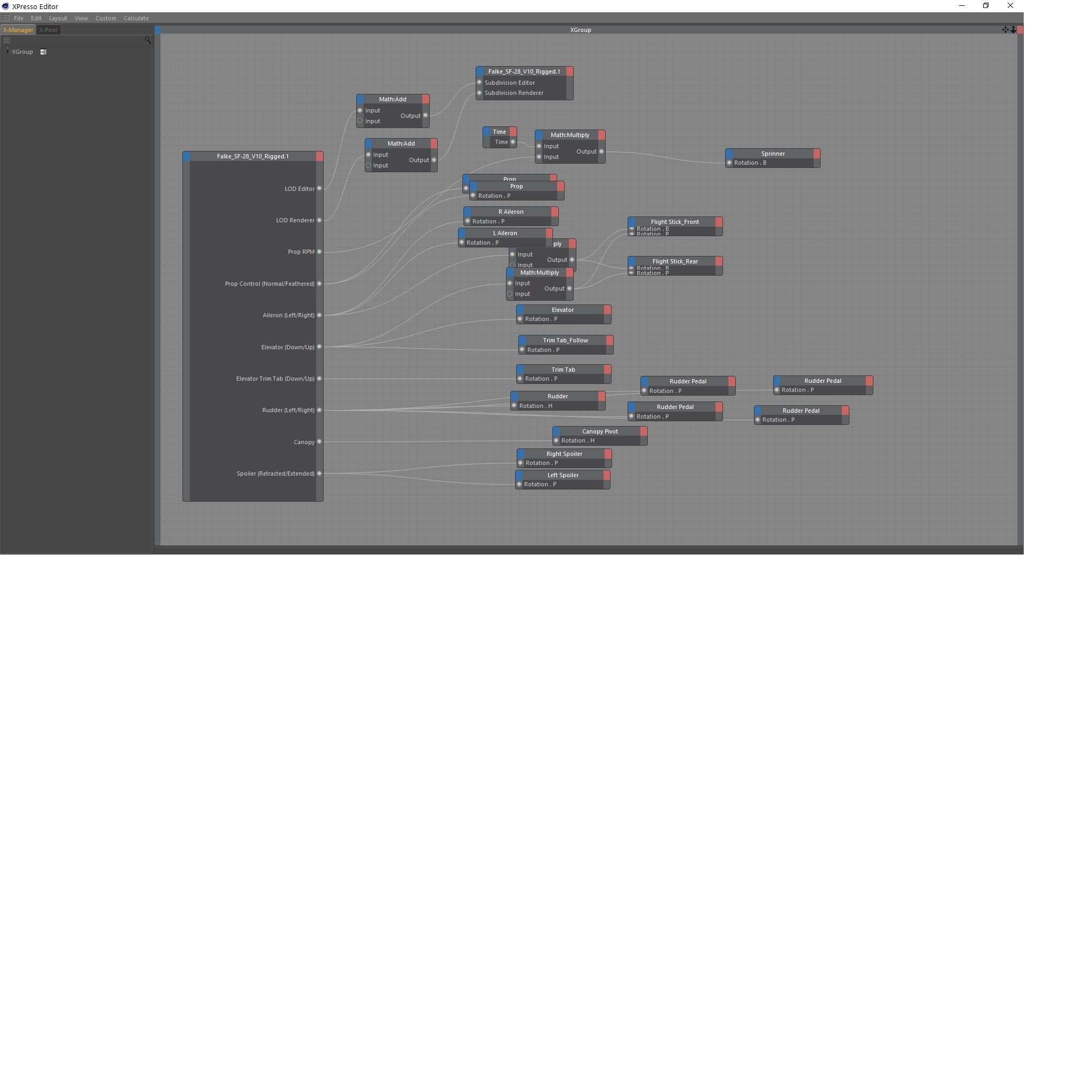 Falke SF-28 Rigged C4D Low Poly Low-poly 3D model_42