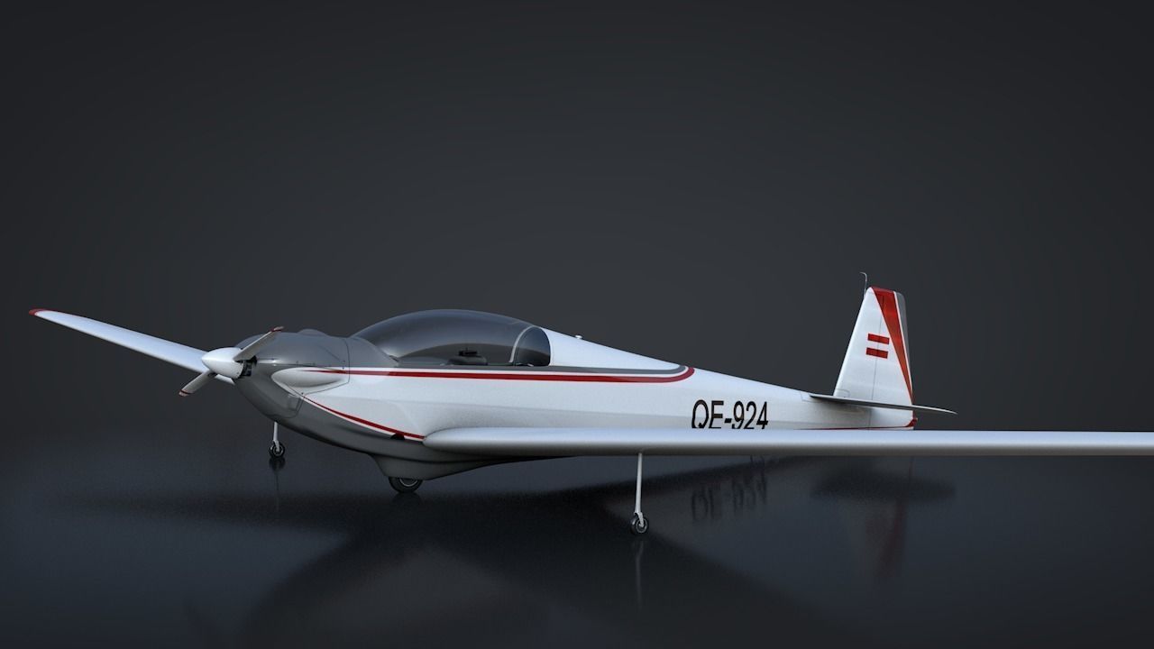 Falke SF-28 Rigged C4D Low Poly Low-poly 3D model_4