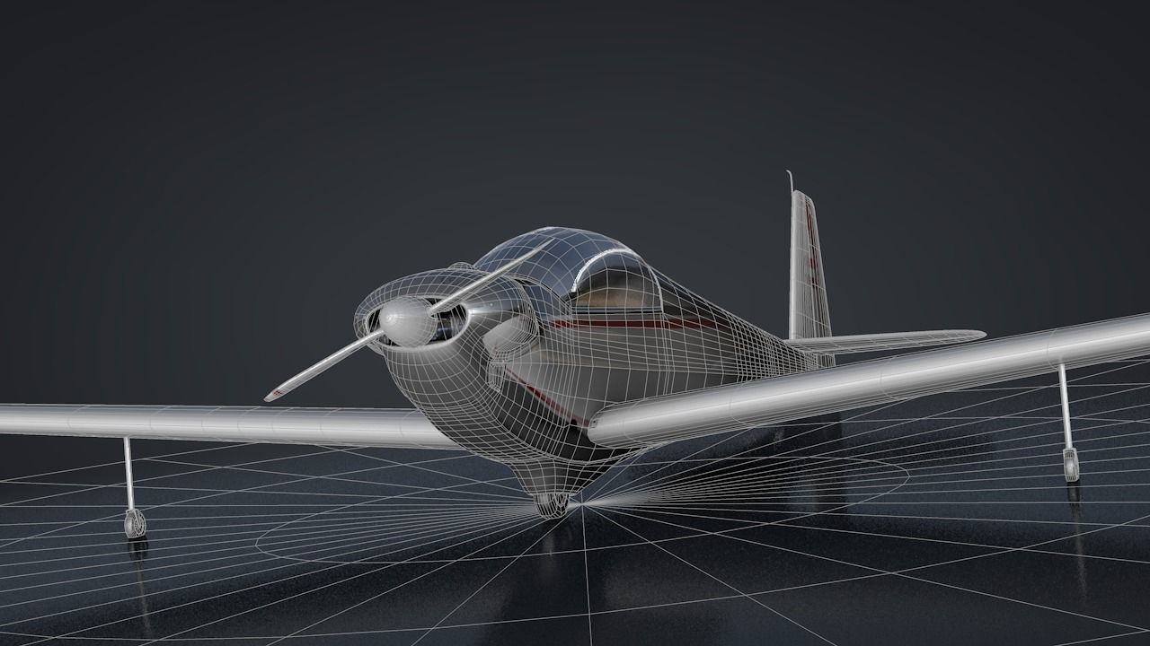 Falke SF-28 Rigged C4D Low Poly Low-poly 3D model_28