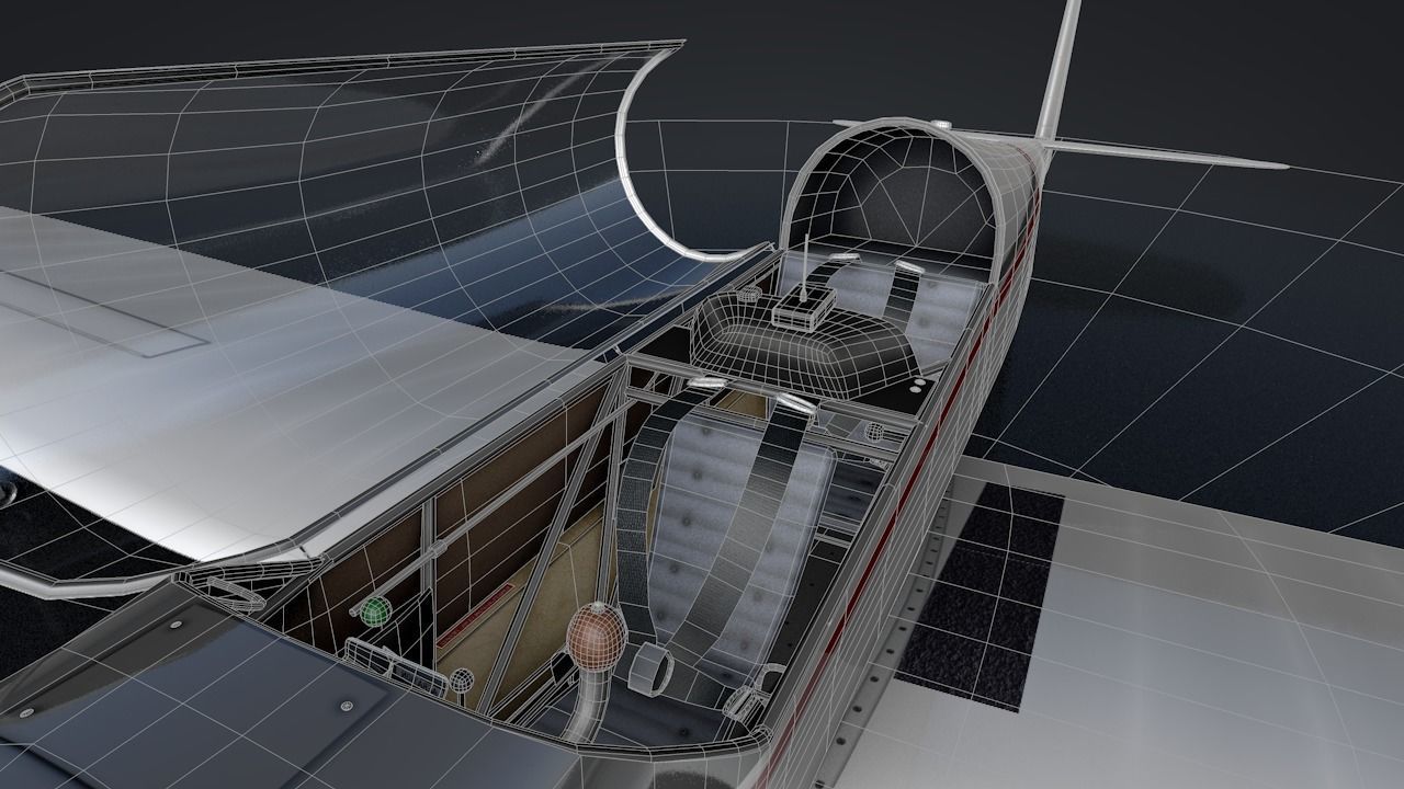 Falke SF-28 Rigged C4D Low Poly Low-poly 3D model_18