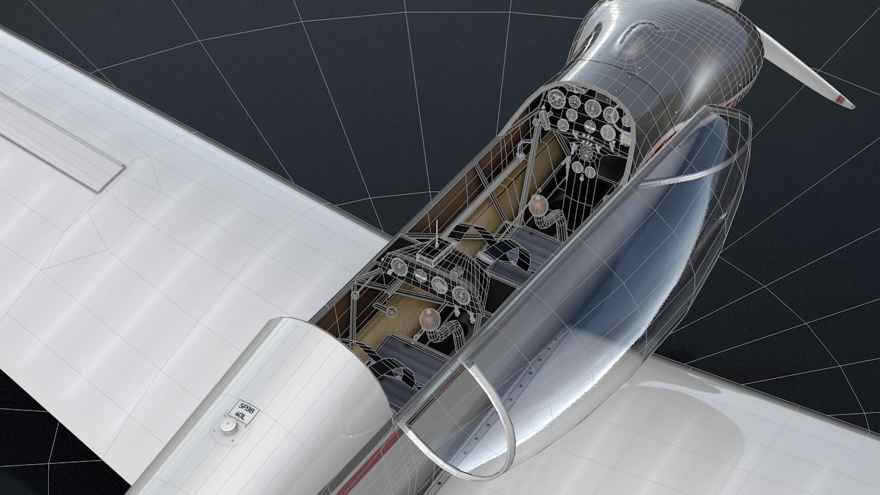 Falke SF-28 Rigged C4D Low Poly Low-poly 3D model_22