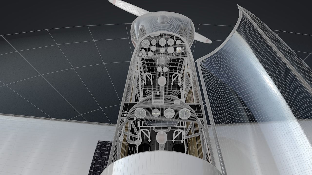 Falke SF-28 Rigged C4D Low Poly Low-poly 3D model_31