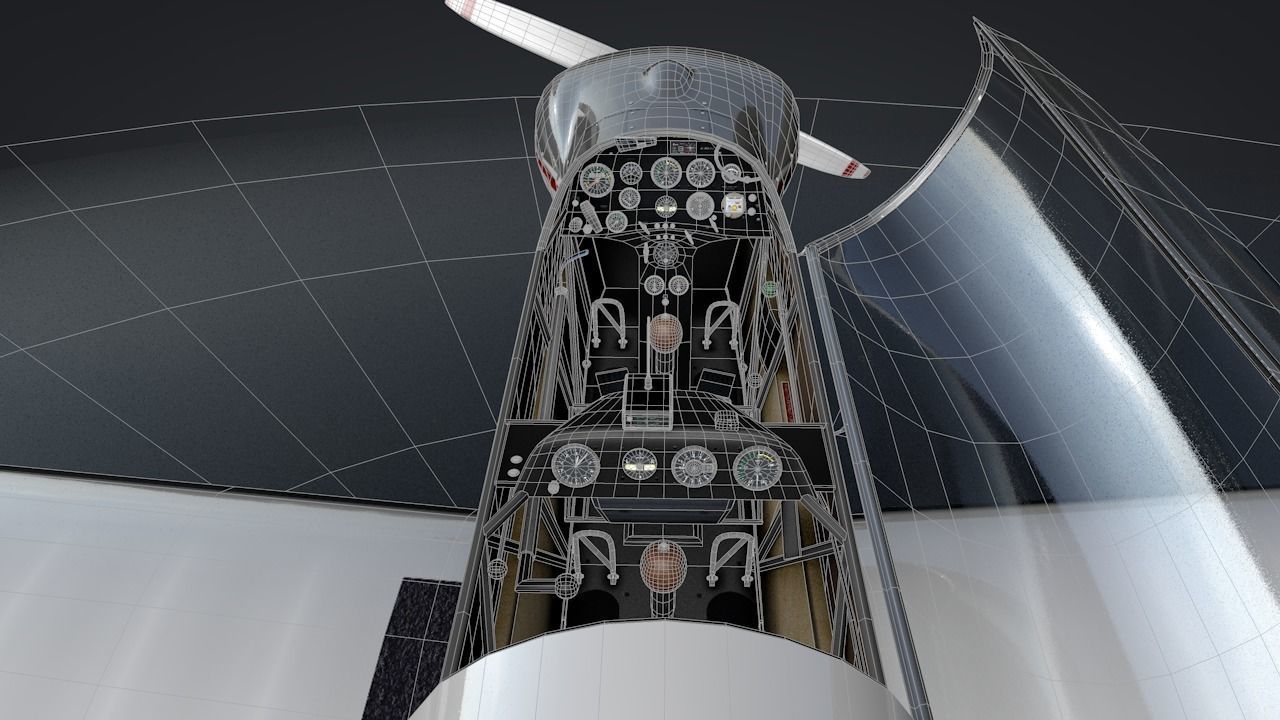 Falke SF-28 Rigged C4D Low Poly Low-poly 3D model_21