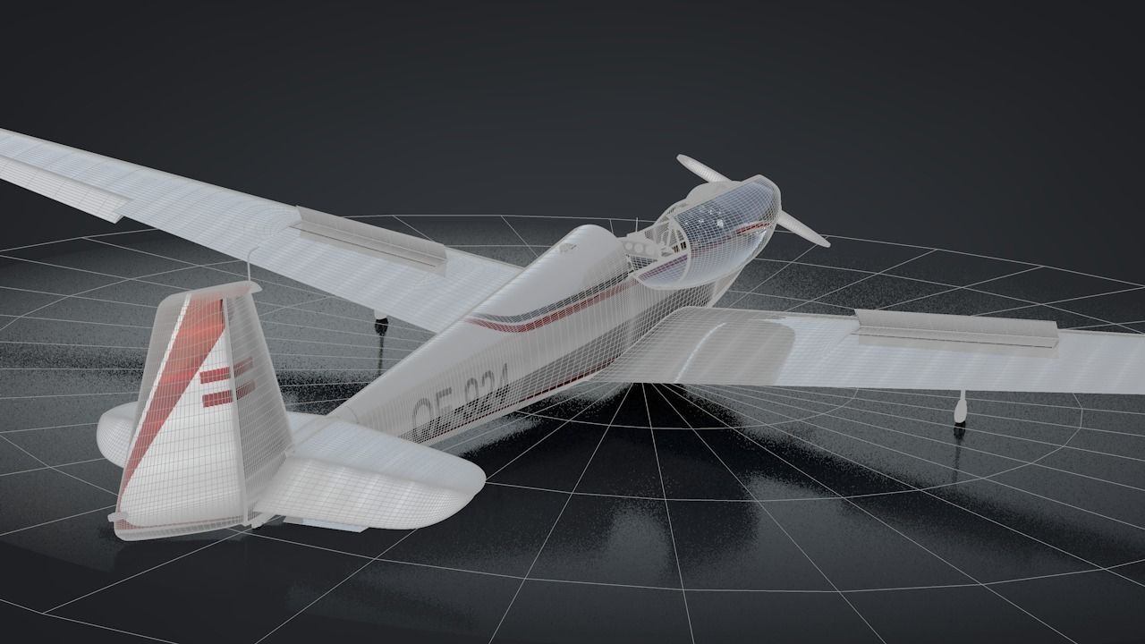 Falke SF-28 Rigged C4D Low Poly Low-poly 3D model_35