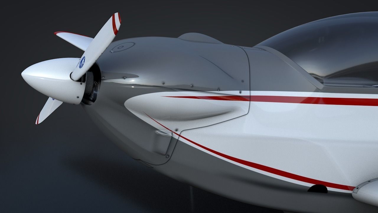 Falke SF-28 Rigged C4D Low Poly Low-poly 3D model_5