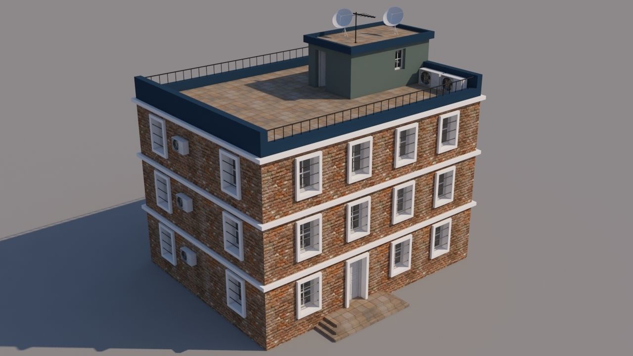 Building for Video Games  3D model_4