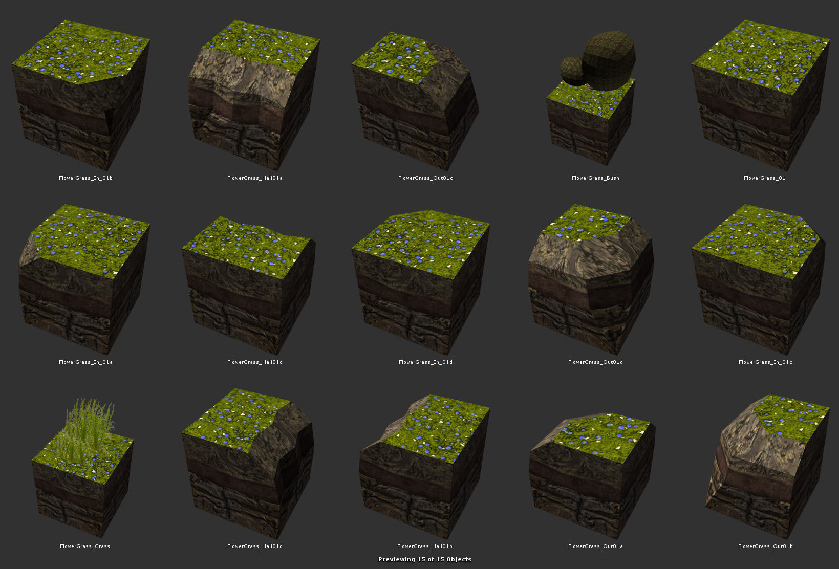Terrain Blocks  Low-poly 3D model_9