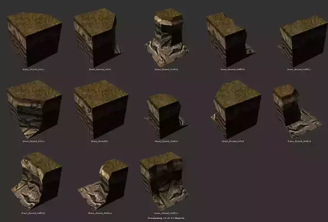 Terrain Blocks  Low-poly 3D model