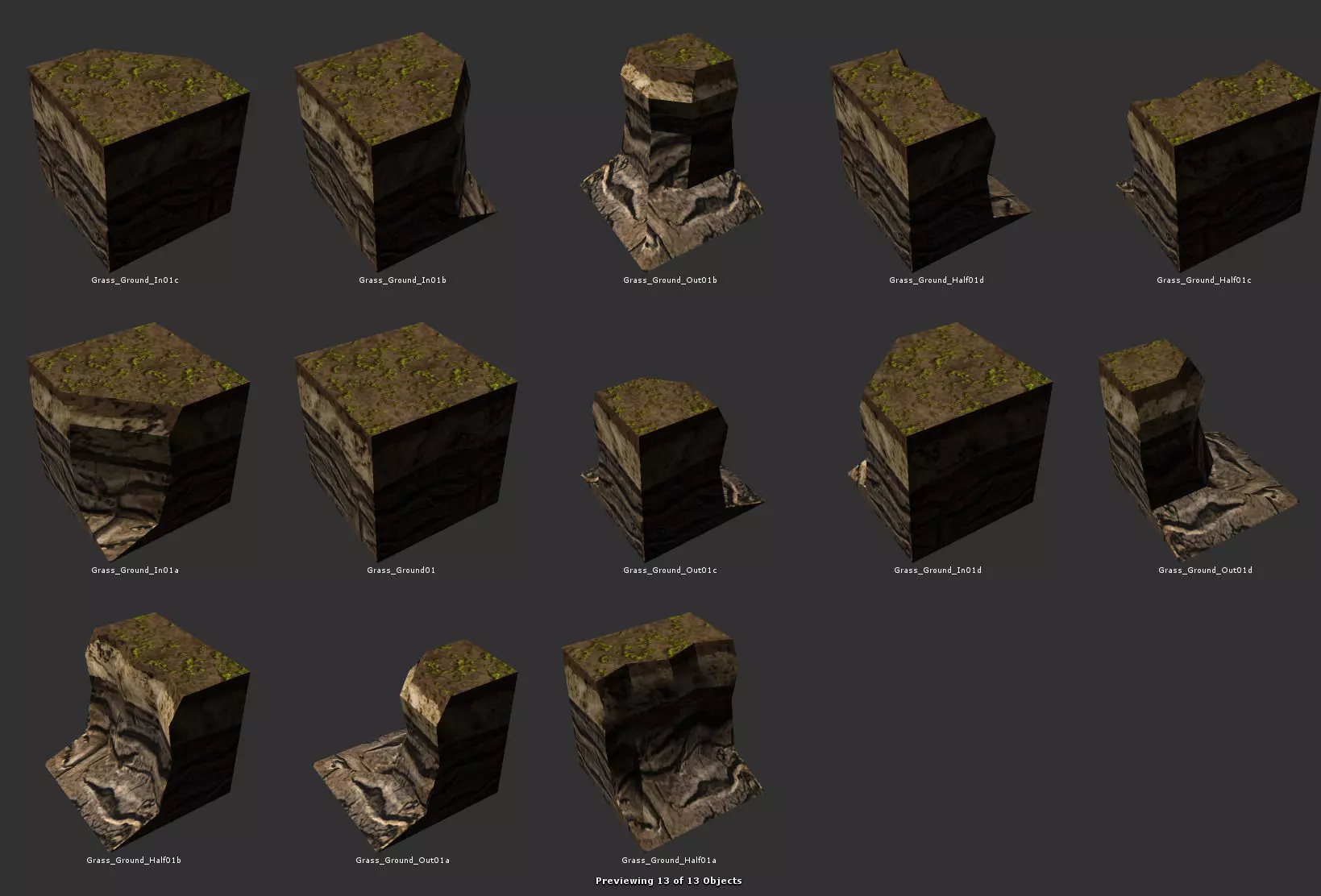 Terrain Blocks  Low-poly 3D model_0