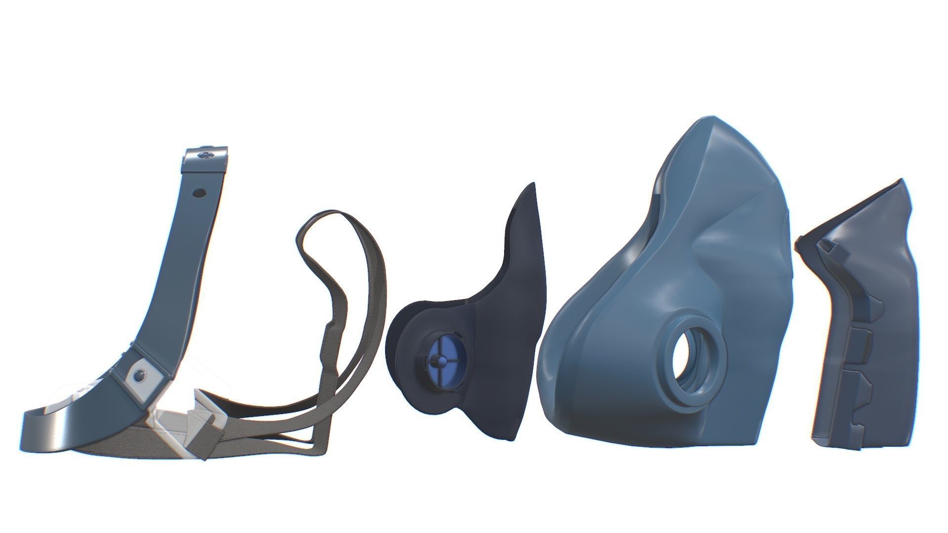 Half Face piece Reusable Respirator 7502 Low-poly 3D model_30