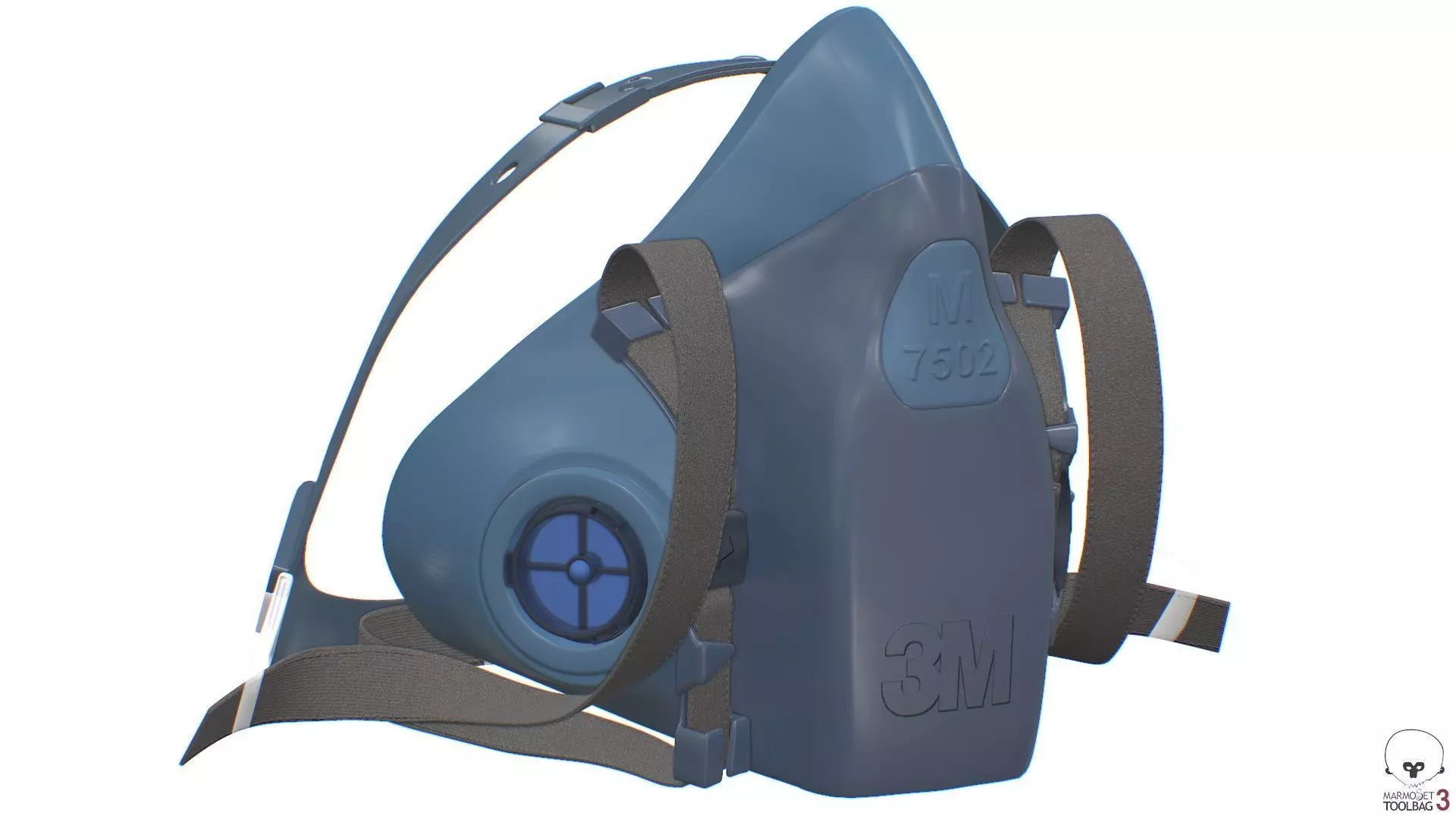 Half Face piece Reusable Respirator 7502 Low-poly 3D model_0