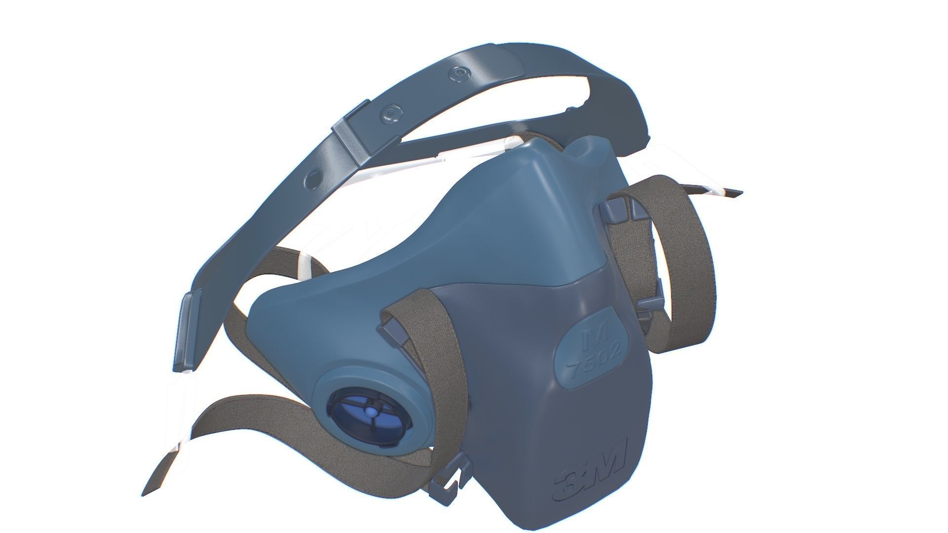 Half Face piece Reusable Respirator 7502 Low-poly 3D model_18