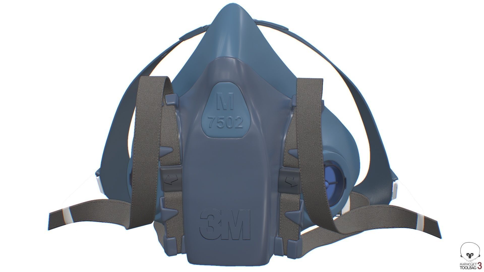 Half Face piece Reusable Respirator 7502 Low-poly 3D model_10