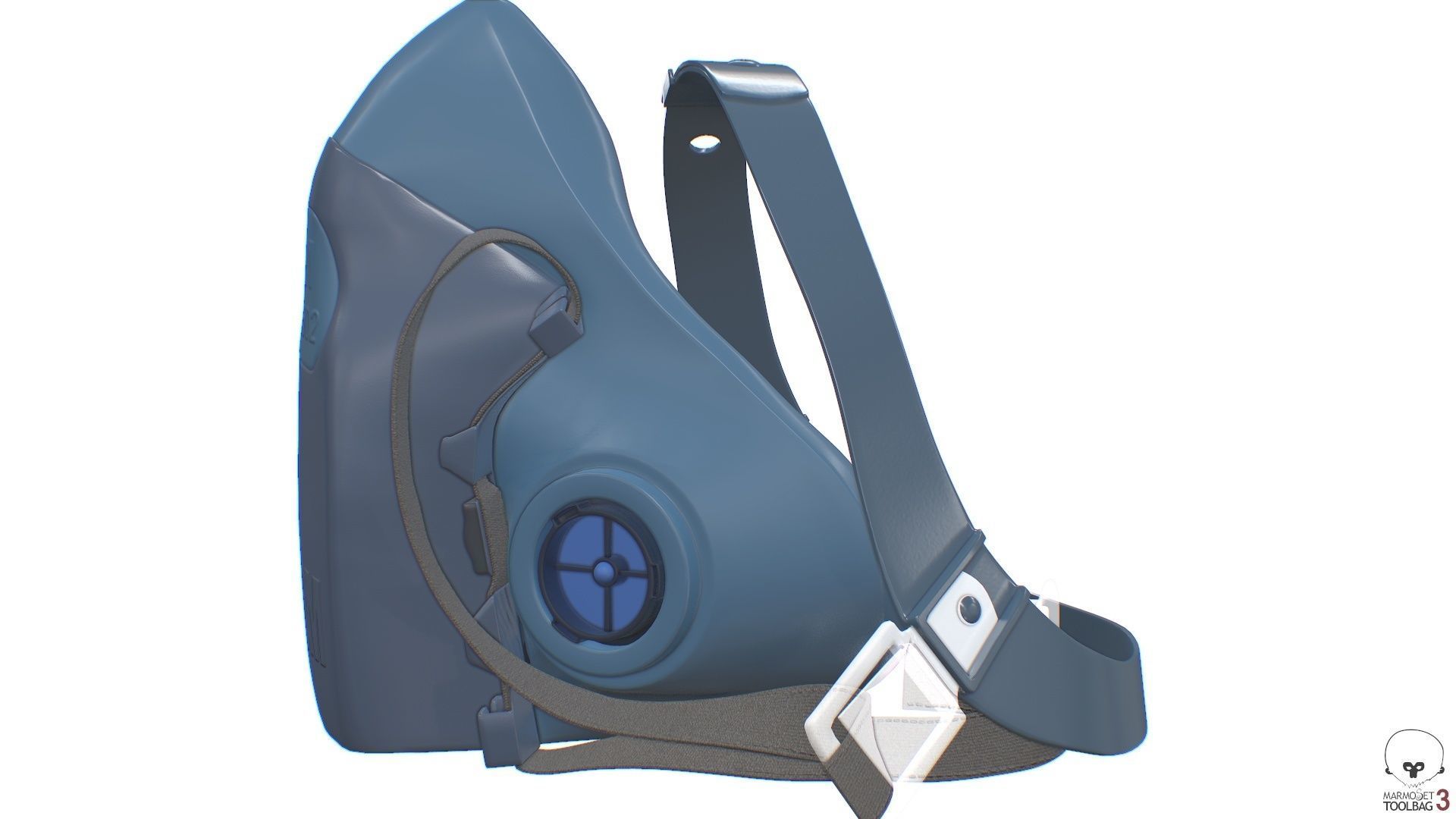 Half Face piece Reusable Respirator 7502 Low-poly 3D model_8