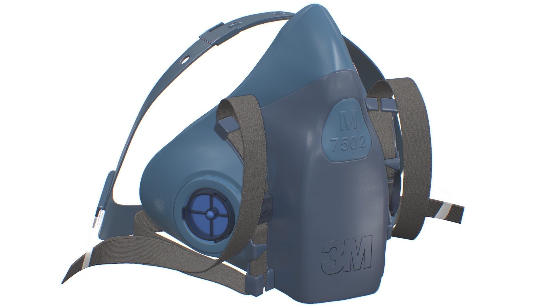 Half Face piece Reusable Respirator 7502 Low-poly 3D model_13