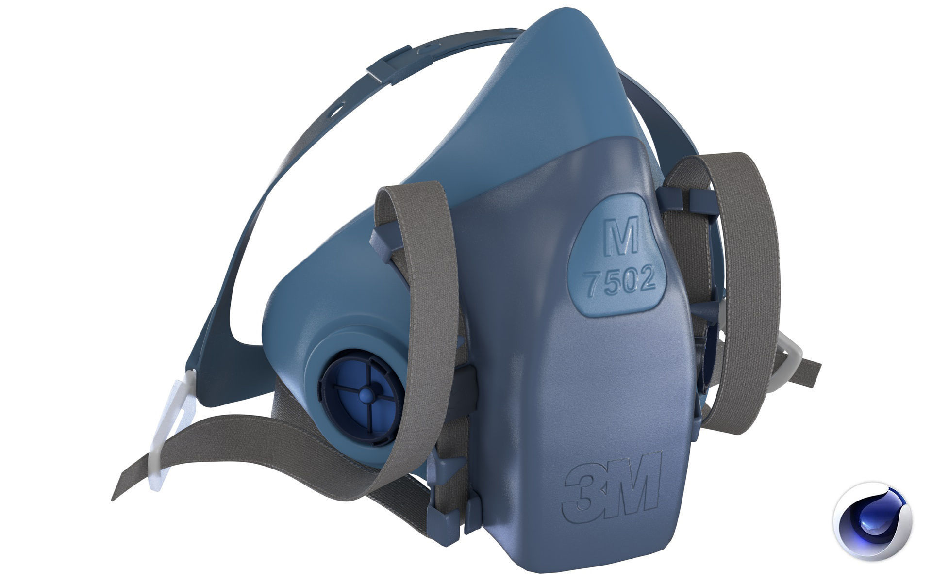 Half Face piece Reusable Respirator 7502 Low-poly 3D model_11