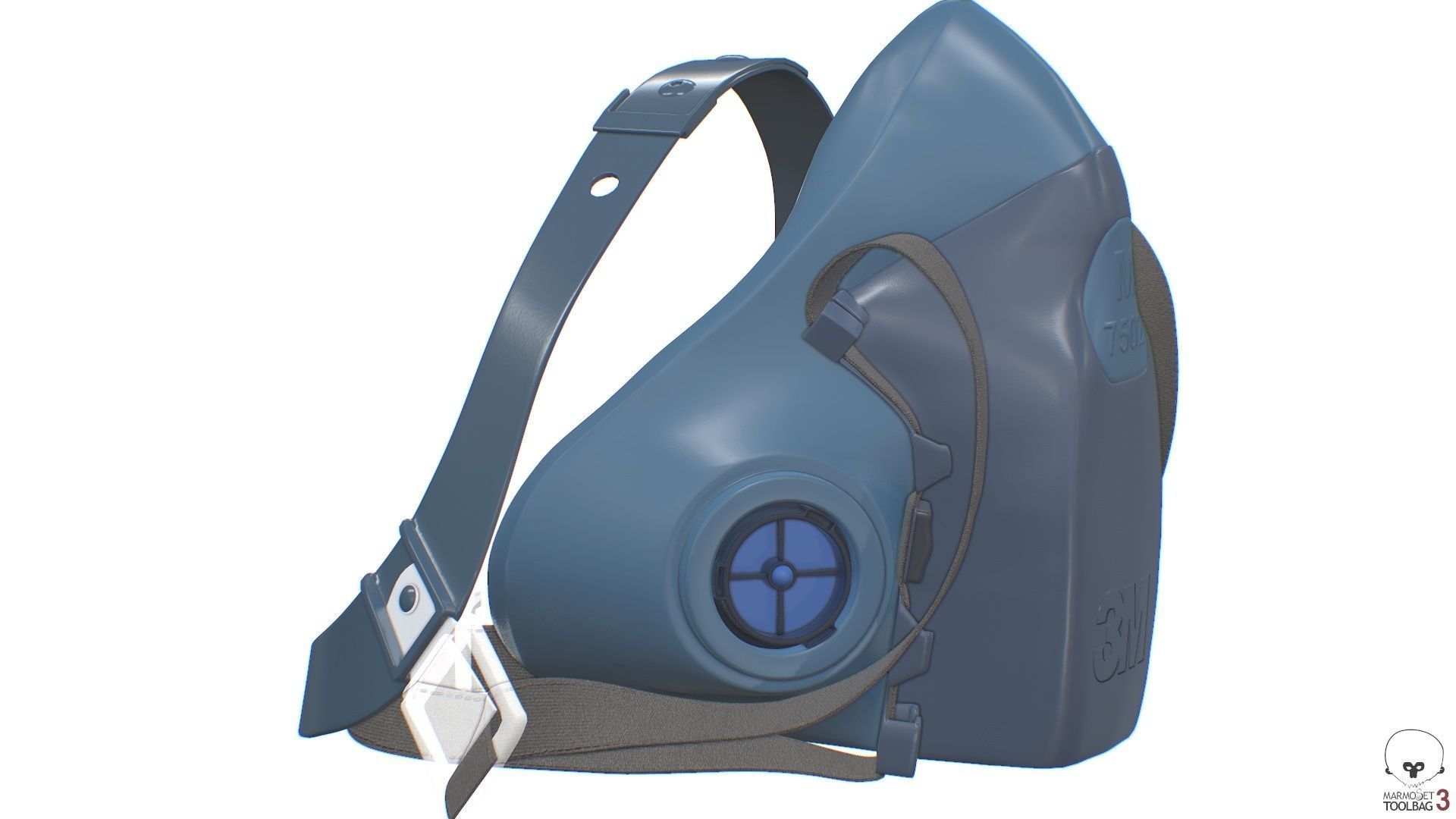 Half Face piece Reusable Respirator 7502 Low-poly 3D model_2