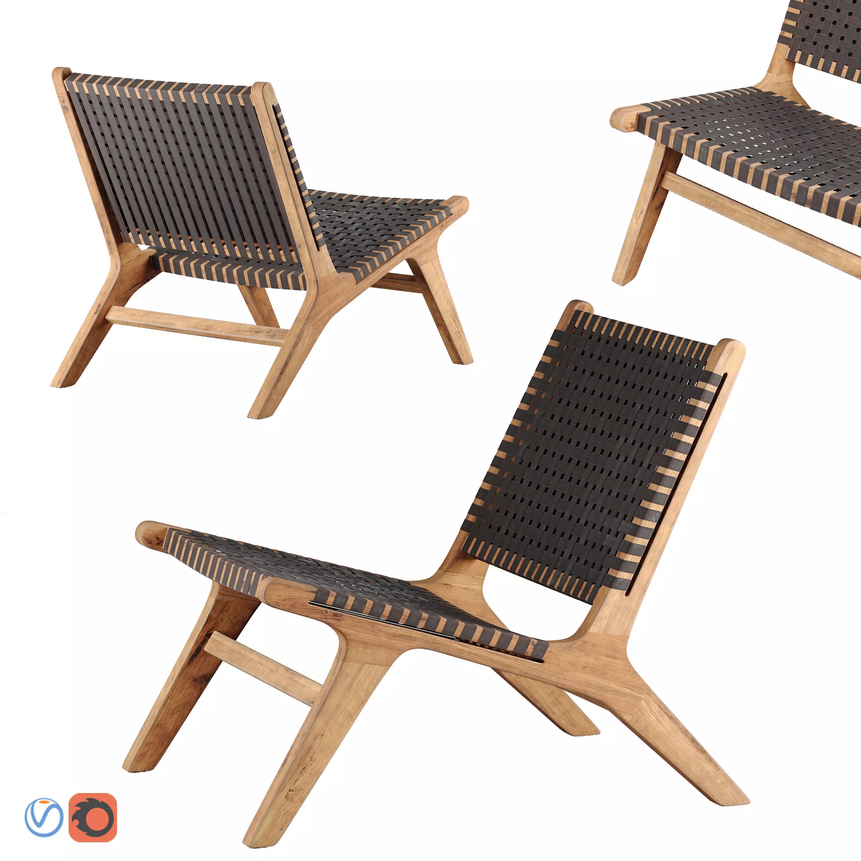 NAIROBI Garden Armchair No1 Low-poly 3D model_0