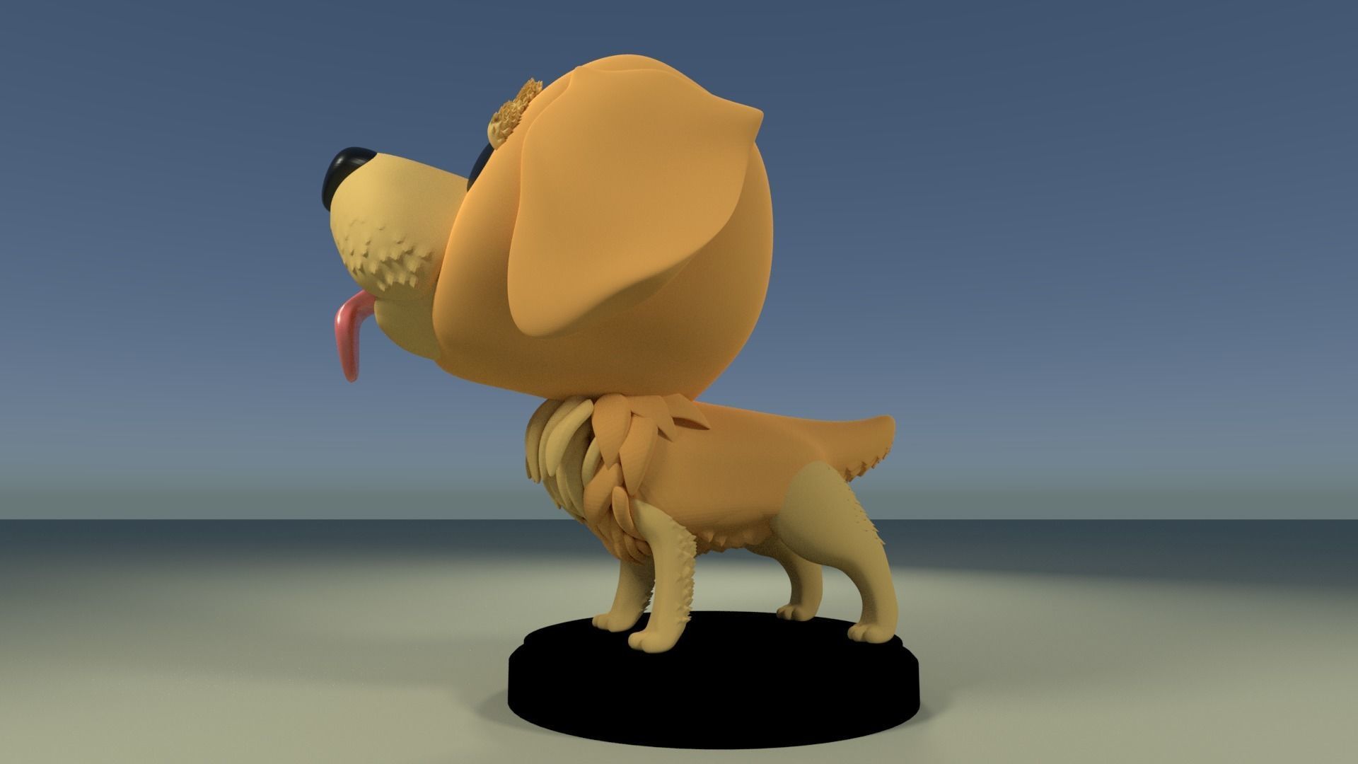 Custom Pop Dog Golden Retriever 3D Print model 3D print model_5