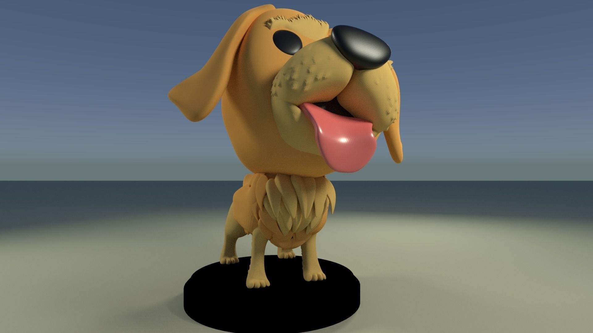 Custom Pop Dog Golden Retriever 3D Print model 3D print model_4