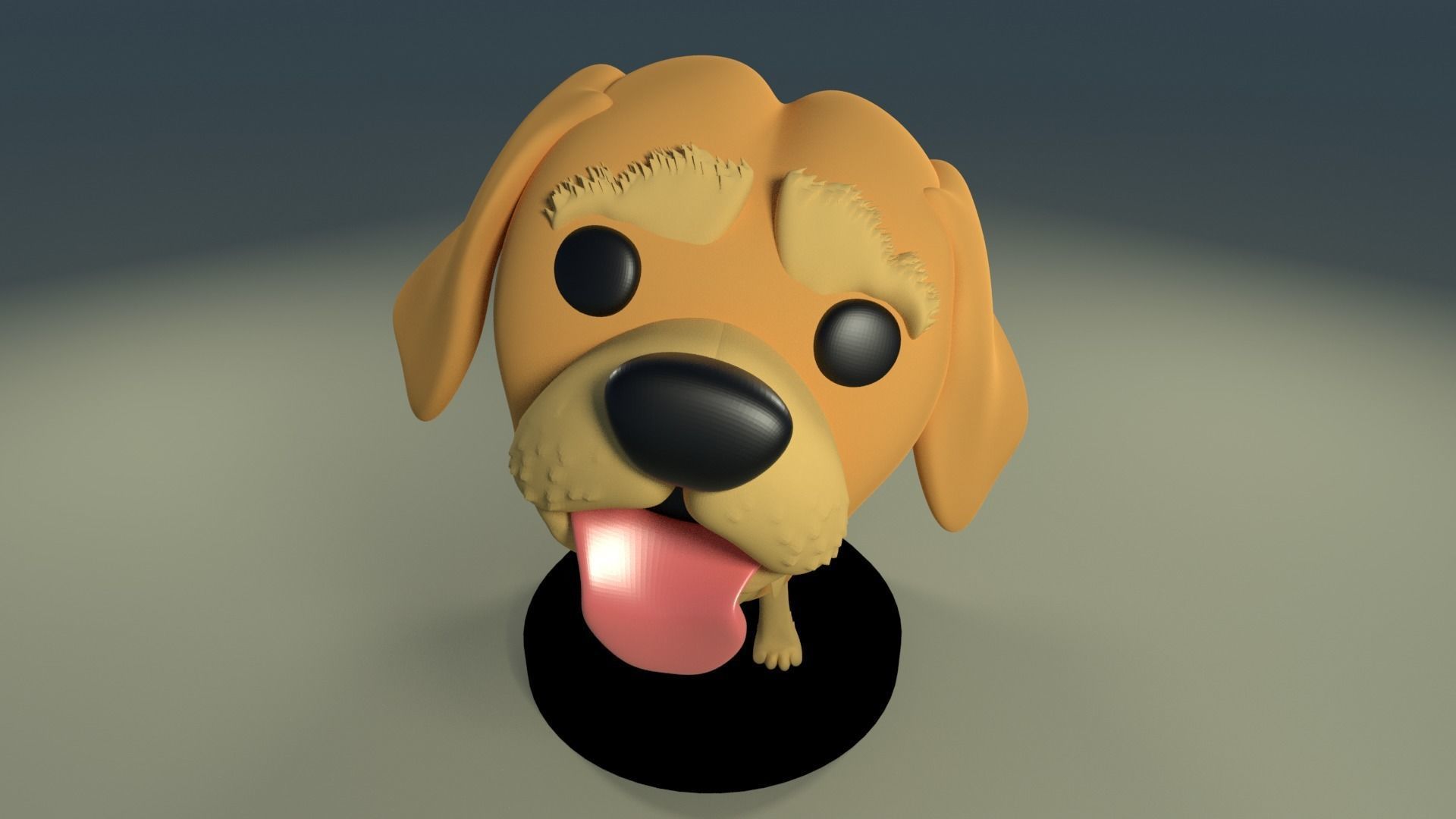Custom Pop Dog Golden Retriever 3D Print model 3D print model_7