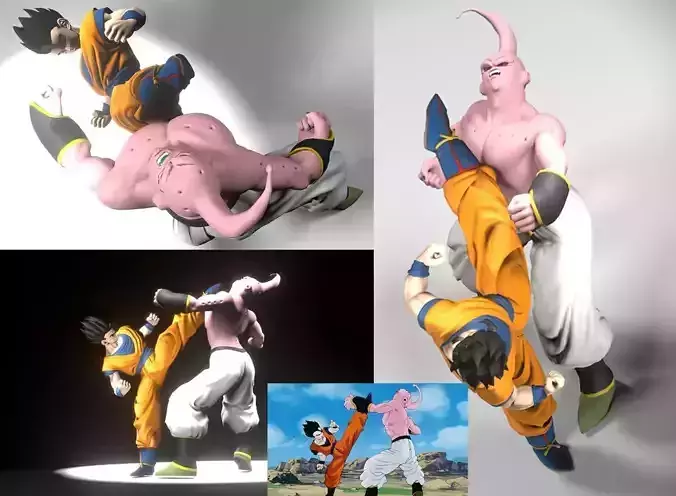 SON GOHAN VS SUPER BUU 3D print model