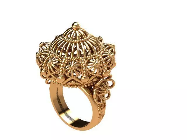 Traditional well crafted gold ring for ladies of all ages 3D print model