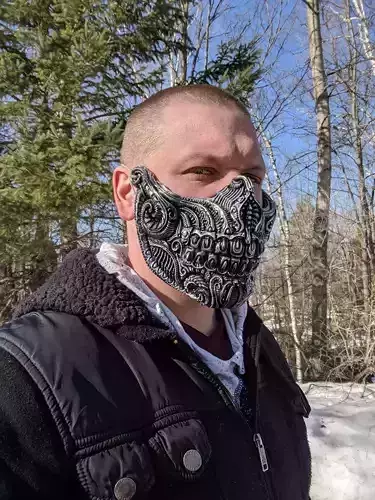 Biomechanical skull half mask 3D print model