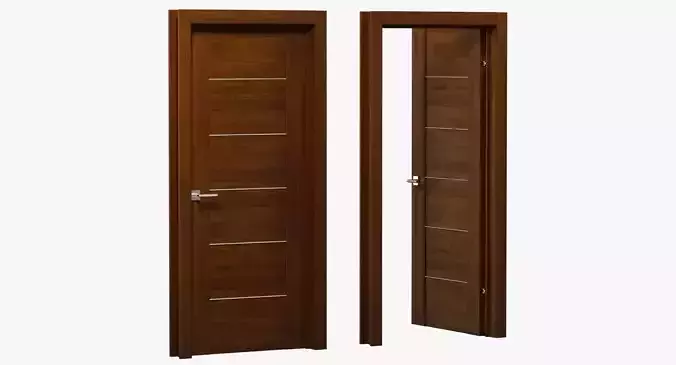 Modern brown wood door