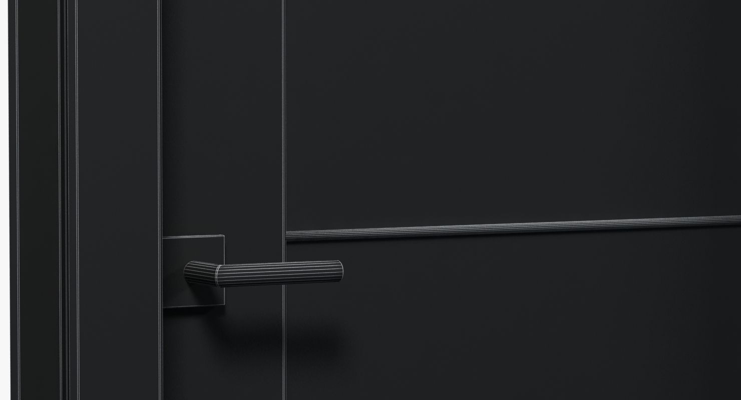 Modern brown wood door 3D model_7