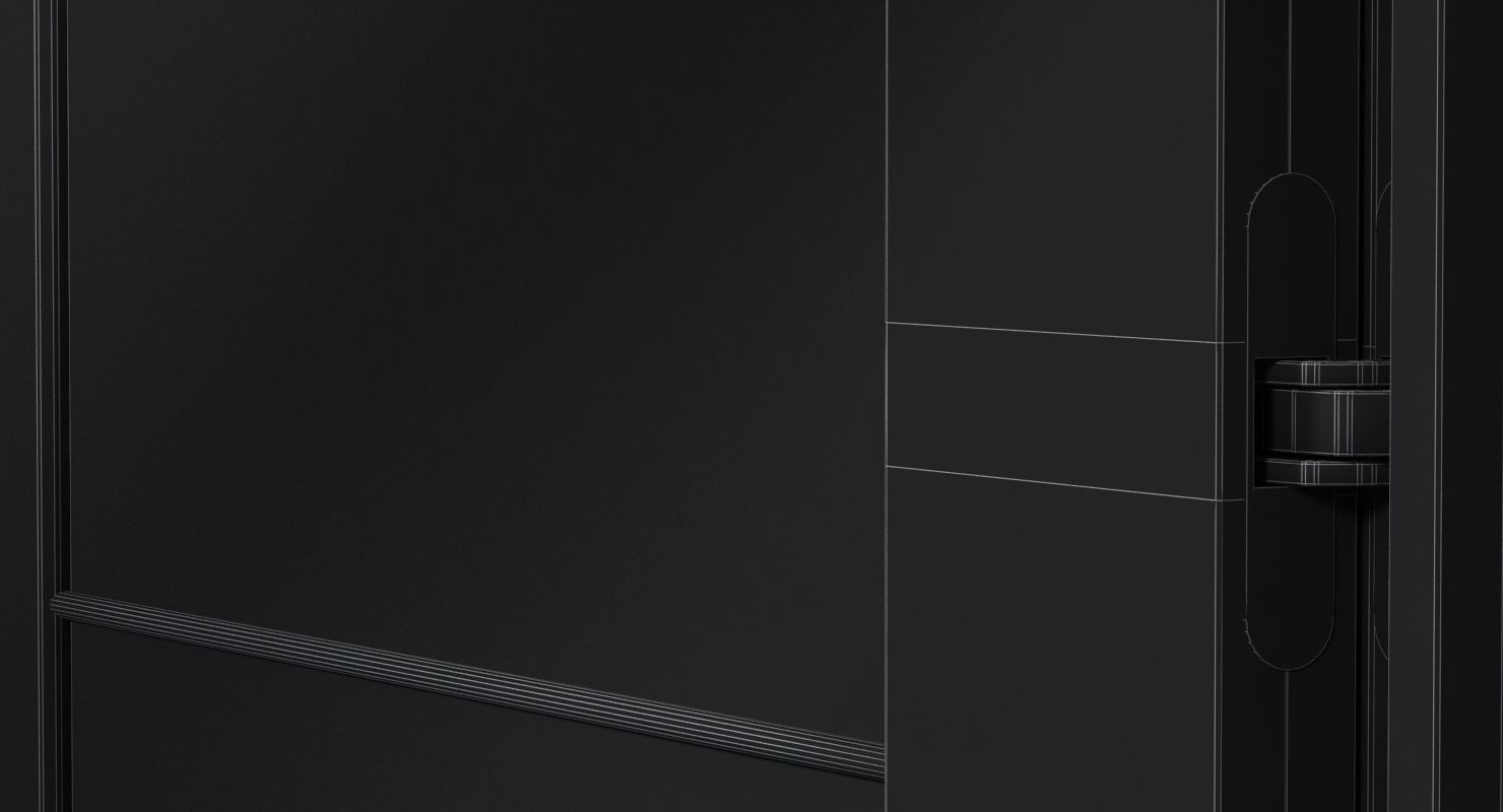 Modern brown wood door 3D model_9