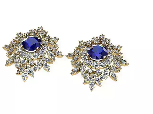 Snowflake earrings with stones