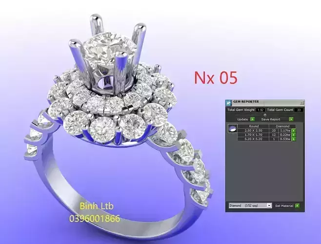 RING DIAMOND 3D print model