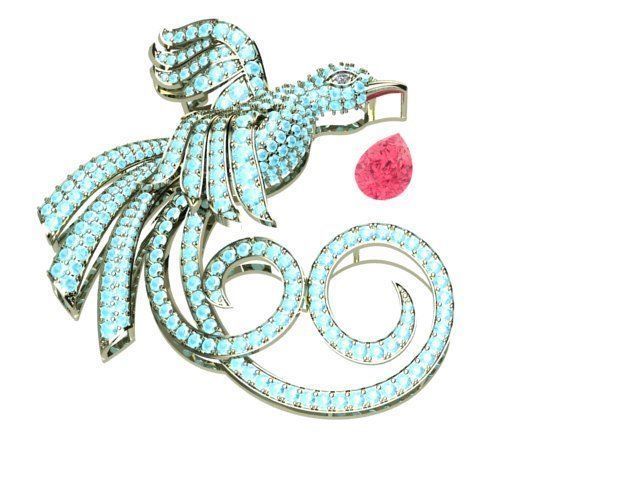 Attractive pendent and brooch for lady 3D print model_1