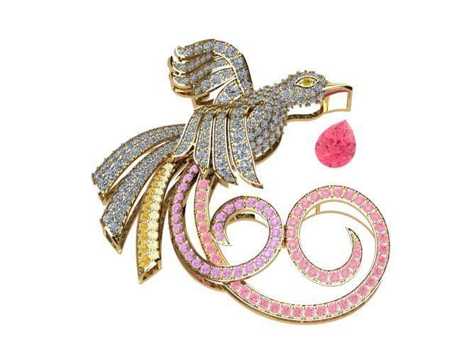 Attractive pendent and brooch for lady 3D print model_5