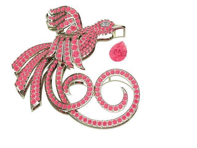 Attractive pendent and brooch for lady 3D print model_9