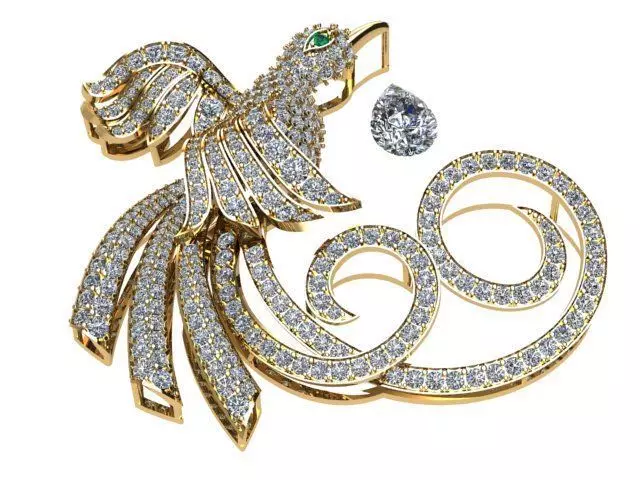 Attractive pendent and brooch for lady 3D print model_0