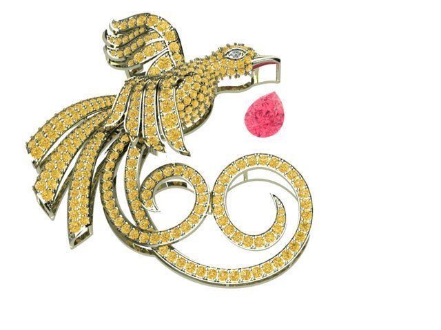 Attractive pendent and brooch for lady 3D print model_8