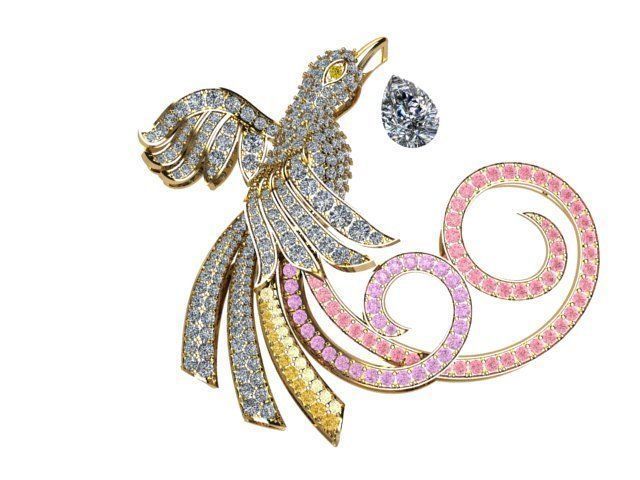 Attractive pendent and brooch for lady 3D print model_3