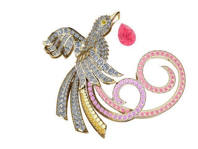 Attractive pendent and brooch for lady 3D print model_4