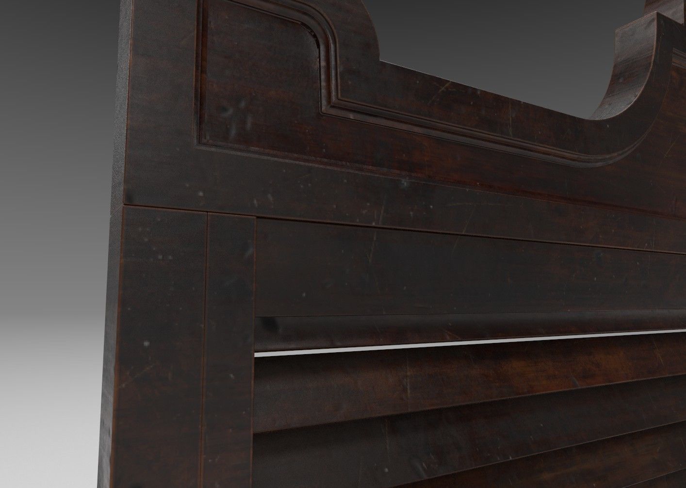 Photo realistic Old wild west tavern bar swing flap doors 3D model_5