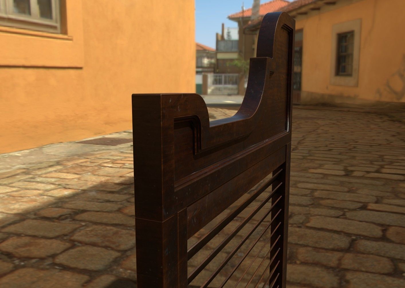 Photo realistic Old wild west tavern bar swing flap doors 3D model_2