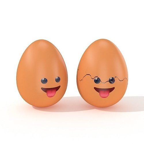 Egg Cracked Emoji N002 Low-poly 3D model