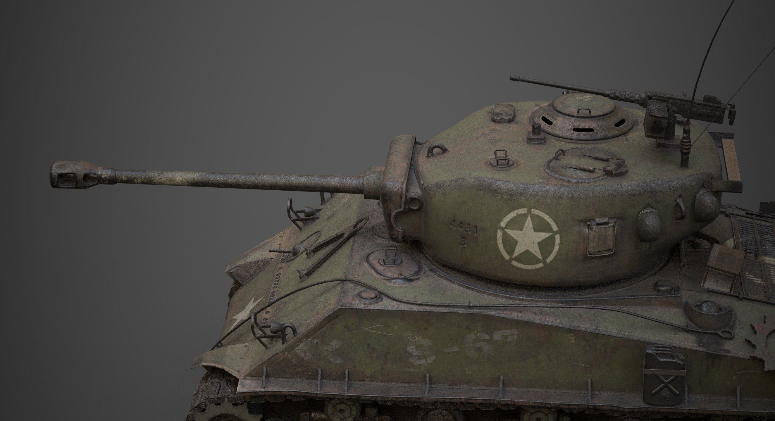 sherman M4 Low-poly 3D model_15