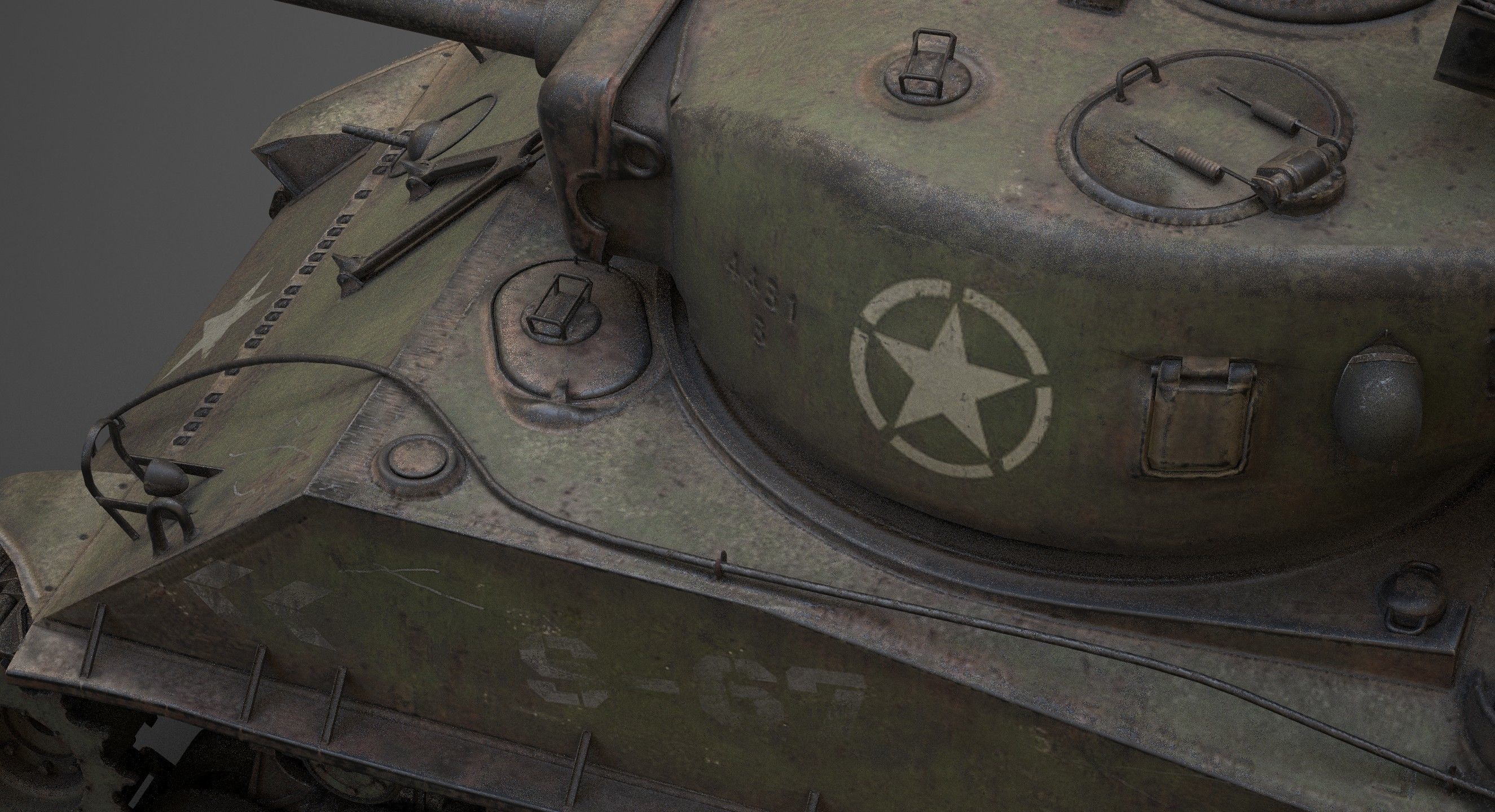 sherman M4 Low-poly 3D model_10