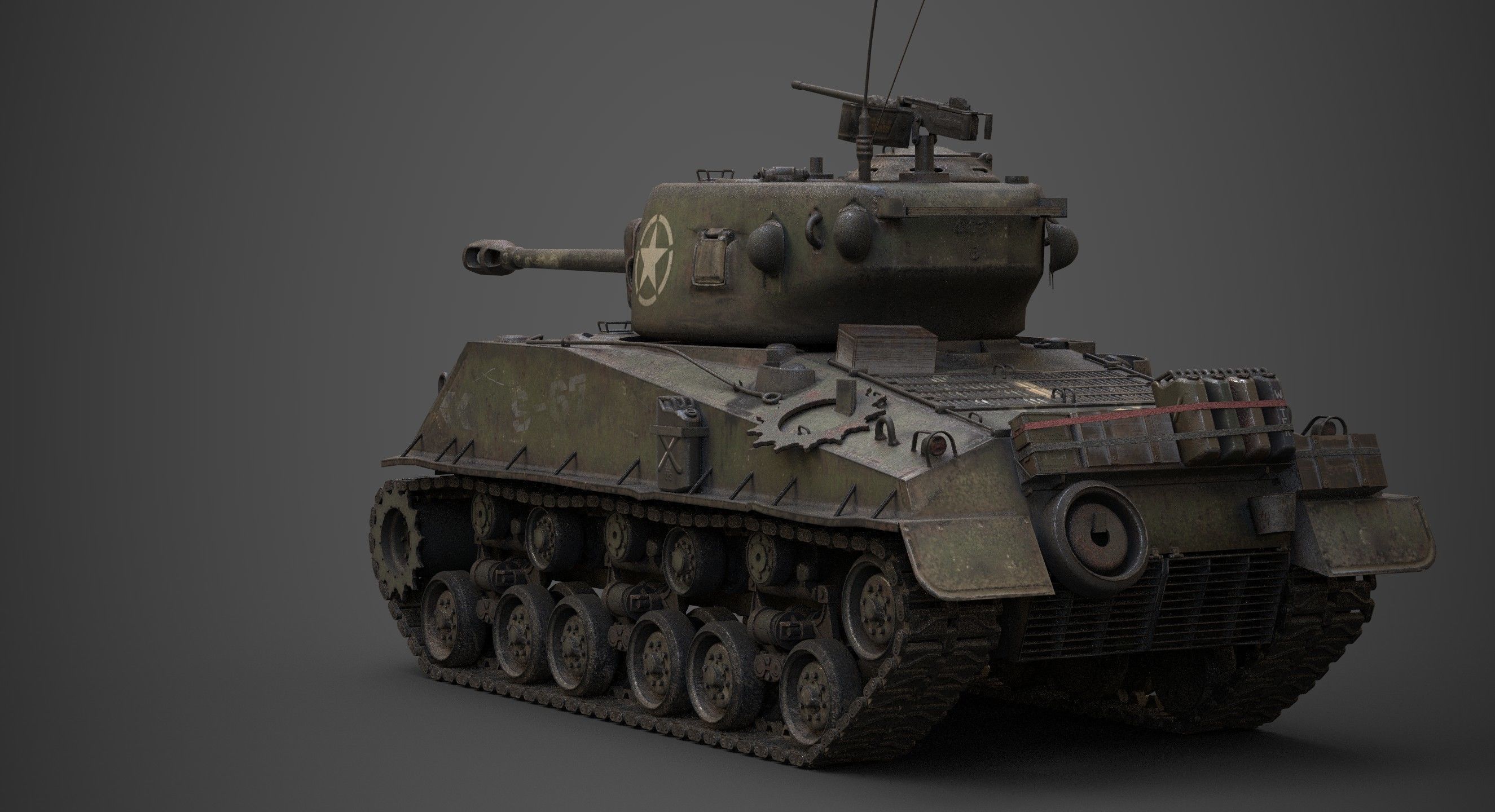 sherman M4 Low-poly 3D model_14