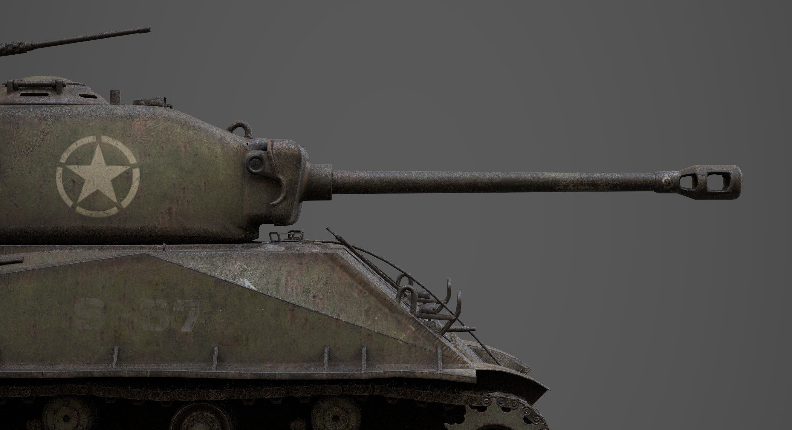 sherman M4 Low-poly 3D model_7